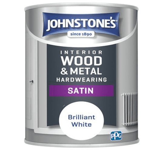 Johnstone's Hardwearing Satin - Brilliant White 1.25L Johnstone's Hardwearing Satin - Brilliant White 1.25L